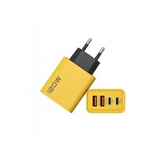Szybka ładowarka 120W żółta, 2xPD, 2xUSB