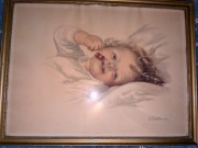 Dwa obraz dziewczynka z wiśniami Wally Fialkowska.