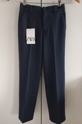 Zara eleganckie spodnie garniturowe chłopięce tkanina comfort r.134