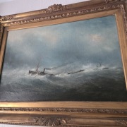 Obraz w starej ramie , olejny