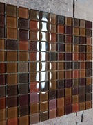 Mozaika szklana 30x30cm mix brązów z wstawkami z lekkim brokatem