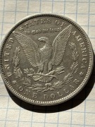 srebrna moneta Morgan Dollar z roku 1896.