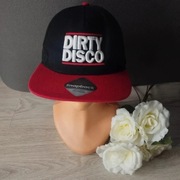 Nowa czapka z daszkiem Dirty Disco Beechfield –streetwear, czarno-czerwona 