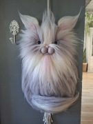 Kotek z makramowy,  dekoracja. 