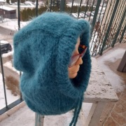 Balackava z alpaki handmade szmaragdowa