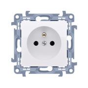 Gniazdo elektryczne pojedyncze z uziemieniem Simon10 biały CGZ1.01/11