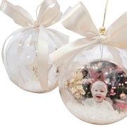 Personalizowana bombka ze zdjęciemi życzeniami gwiazdka z grawerem grawer 