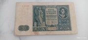 Banknot Polski 50 pięćdziesiąt złotych z 1941 roku. Seria D. Stan 4.