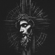 Jezus Chrystus Obraz ręcznie rzeźbiony na blasze Staloryt