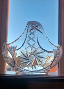 Wielki, piękny, kosz, kryształowy PRL.