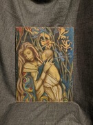 Obraz olejny na desce "Melancholia" sygnowany 1989 r. symbolizm