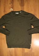 Sweter Jack and Jones r. S zielony męski okrągły dekolt bawełna 