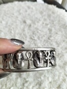 Srebrna 925 szeroka piękna unikatowa orientalna bransoleta z Egiptu 