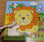 Puzzle drewniane LEW dla dzieci