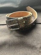 Pasek męski krokodyl, skóra naturalna, jasna. Rękodzieło