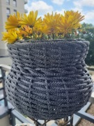 Doniczka  ze sztucznego rattanu 