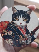 Zestaw podstawek pod kubki koci samuraj