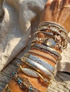 Bransoletka srebrna, srebro, bangla, zestaw