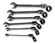 Klucze płasko oczkowe z grzechotką łamane 8-19