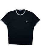 Czarna Koszulka Fred Perry Logo haft