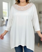 Overchic turecka śmietankowa tunika cyrkonie plus size xxxl 50 52