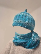 czapka szalik cieplutka leciutka alpaka r. uniwersalny rękodzieło hand made