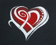 Serce Obrazek ręcznie grawerowany/malowany na blasze... Staloryt/Akryl