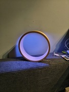 Designerska lampa stojąca do salonu pokoju dziennego biura imitacja drewna 