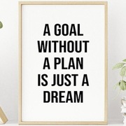 A4 Plakat z cytatem cel plan marzenie po angielsku