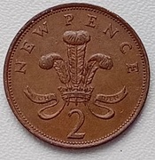 Moneta 2 pensy Królowa Elżbieta II Wielka Brytania 1978 r.