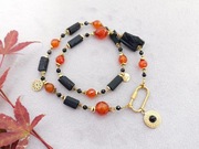 Kurohi - turmalin, karneol, hematyt - stal - UNIKAT 