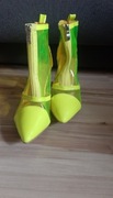 Botki limonka zielone obcas transparentne przezroc