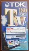 Kaseta VHS TDK 180 nowa, zafoliowana, nieużywana