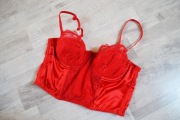 Czerwony gorset usztywniany Primark bielizna 38B
