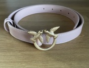 Skórzany pasek Pinko pudrowy róż rozmiar M