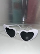 Okulary białe serduszka, na wesele, panieński, do zabawy, fotobudka