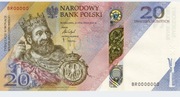 Banknot NBP 20 zł 1000 lat koronacji Bolesława Chrobrego - mały nakład 