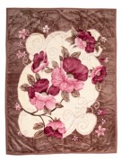 Koc Elway, gruby akrylowy 160x210 KWIATY RÓŻOWE
