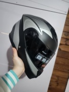 czarno srebny kask motocyklowy  Full face rozmiar XL 