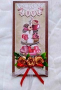 Kartka walentynkowa, love, handmade