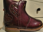 Botki kozaczki lakierki bordowe dziecięce niemowlęce buciki r. 21