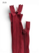 Zamek błyskawiczny kryty Argo 45cm #3, bordowy. 3 sztuk