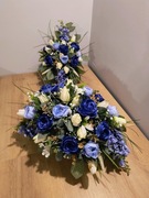 Stroik na grób, kompozycja na cmentarz, wiązanka z wazonem , zestaw.ST67K