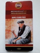 Kredki Koh-I-Noor Mondeluz 12 kolorów w opakowaniu metalowym  3722