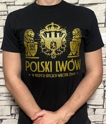 Koszulka bawełniana „Polski Lwów” – herb Lwowa, lwy z Cmentarza Obrońców