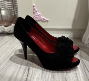 Czółenka Giulio Santoro 38 skóra naturalna czerwona podeszwa