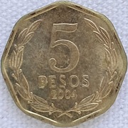 Chile 5 pesos 2004, KM#232