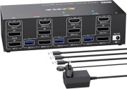 ESKEVE KVM przełącznik 3 PC 3 monitory 8K 60 Hz 4K 144 Hz