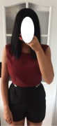 Bluzka na lato Sisley rozm. M 38 bordo bez rękawów