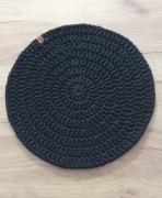 Podkładka z bawełnianego sznurka 39 cm, czarna